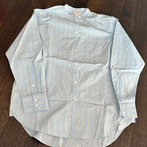 Calvin Klein Men's Shirt in Light Blue and Yellow Stripes
